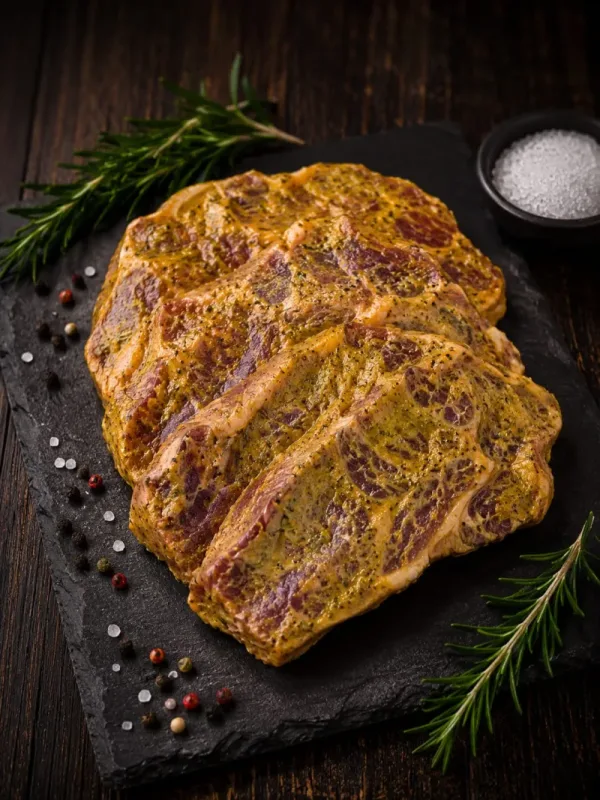 Schweinesteak Senf/Bier